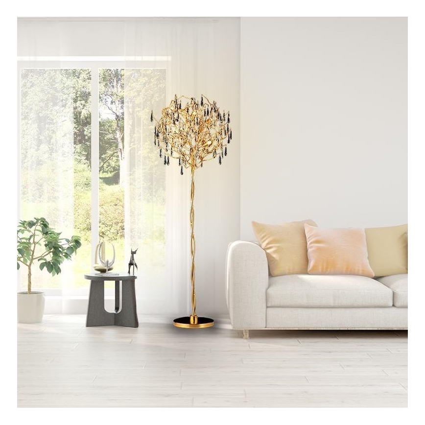 Lampada da terra di cristallo 5xG9/40W/230V oro