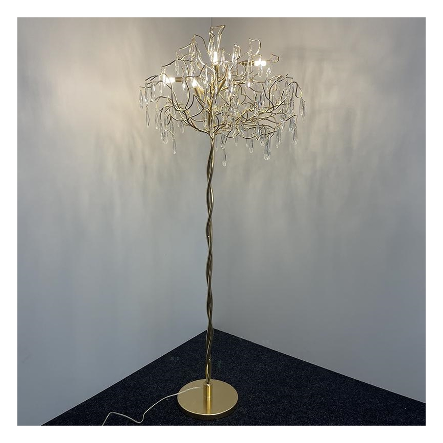 Lampada da terra di cristallo 5xG9/40W/230V oro