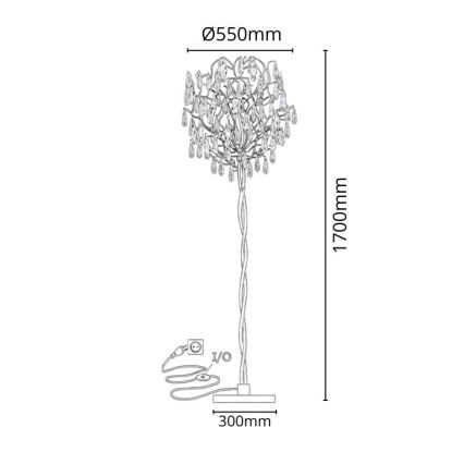 Lampada da terra di cristallo 5xG9/40W/230V oro