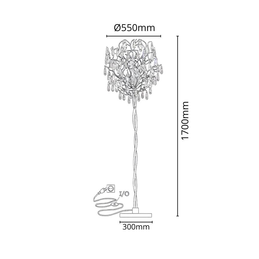 Lampada da terra di cristallo 5xG9/40W/230V oro