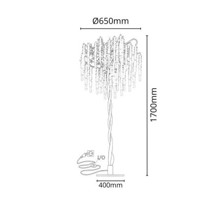 Lampada da terra di cristallo 5xG9/40W/230V oro