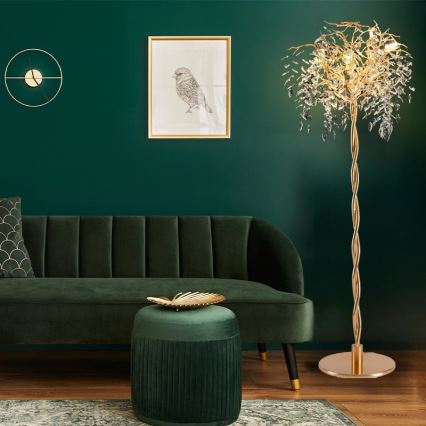 Lampada da terra di cristallo 5xG9/40W/230V oro