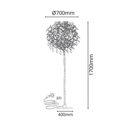 Lampada da terra di cristallo 5xG9/40W/230V oro