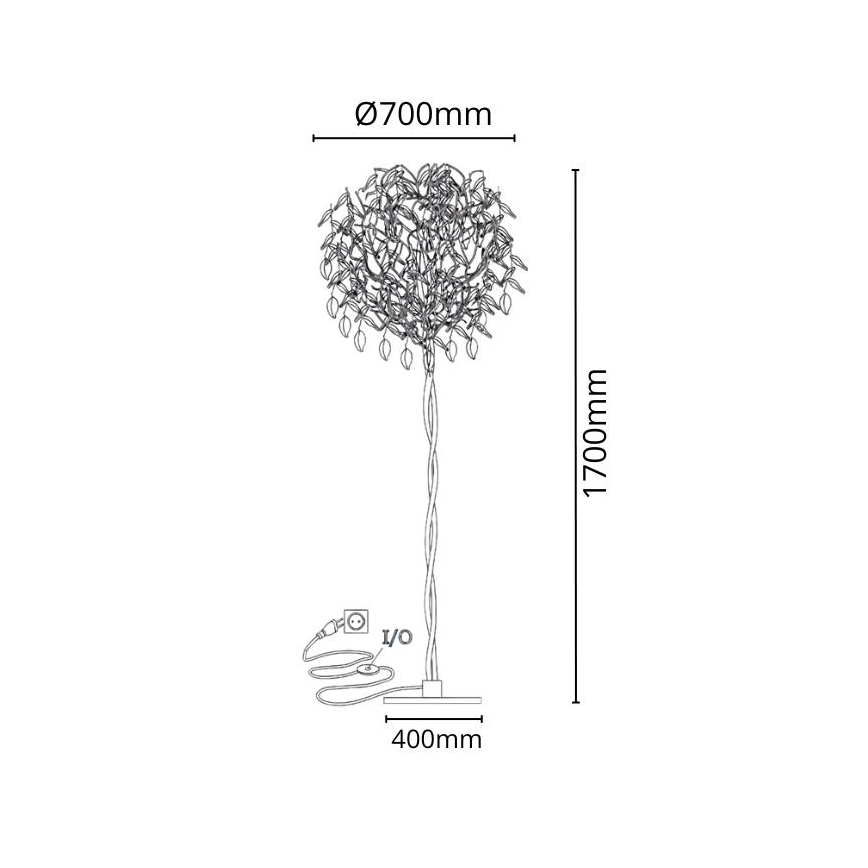 Lampada da terra di cristallo 5xG9/40W/230V oro