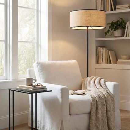 Lampada da terra ECO 1xE27/15W/230V beige/rattan