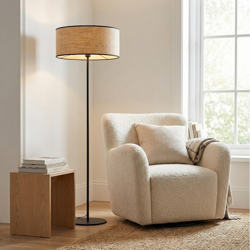 Lampada da terra ECO 1xE27/15W/230V beige/rattan