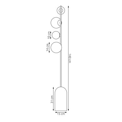 Lampada da terra ETNO 4xG9/8W/230V nera