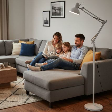 Lampada da terra flessibile AURIQ 1xE27/60W/230V 184 cm bianca