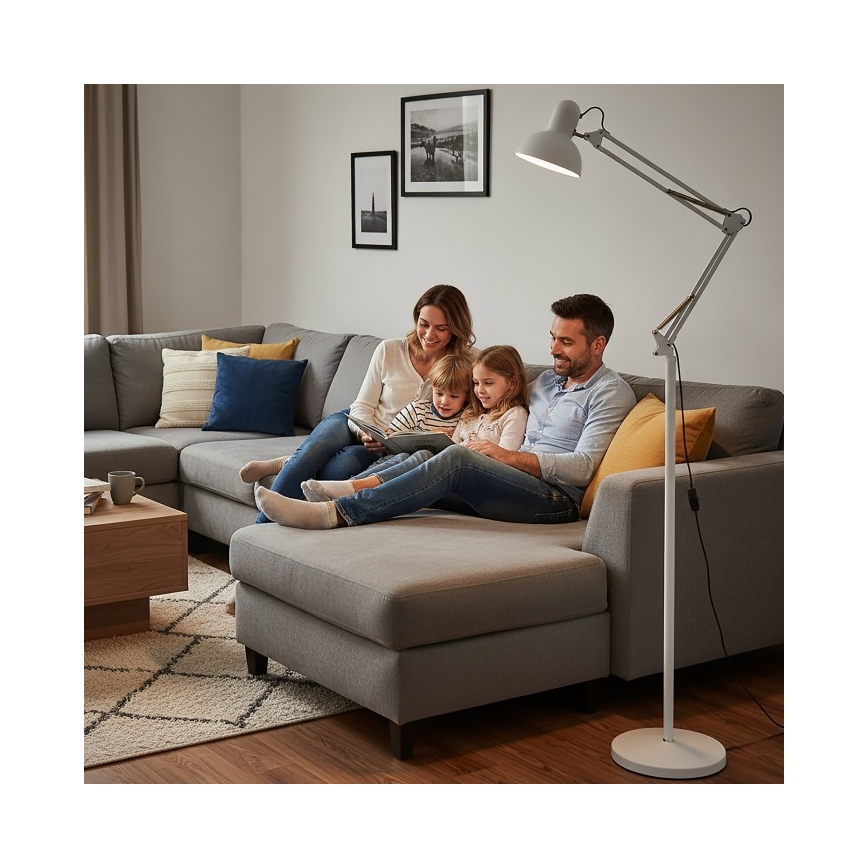 Lampada da terra flessibile AURIQ 1xE27/60W/230V 184 cm bianca