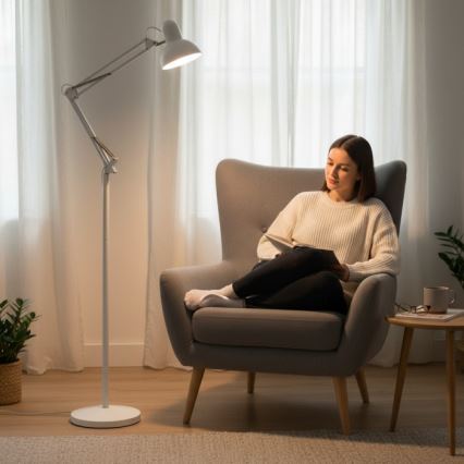 Lampada da terra flessibile AURIQ 1xE27/60W/230V 184 cm bianca
