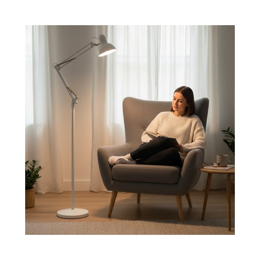 Lampada da terra flessibile AURIQ 1xE27/60W/230V 184 cm bianca