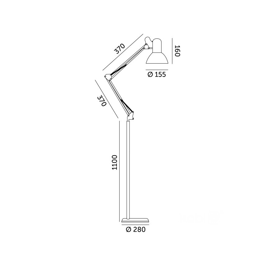 Lampada da terra flessibile AURIQ 1xE27/60W/230V 184 cm bianca
