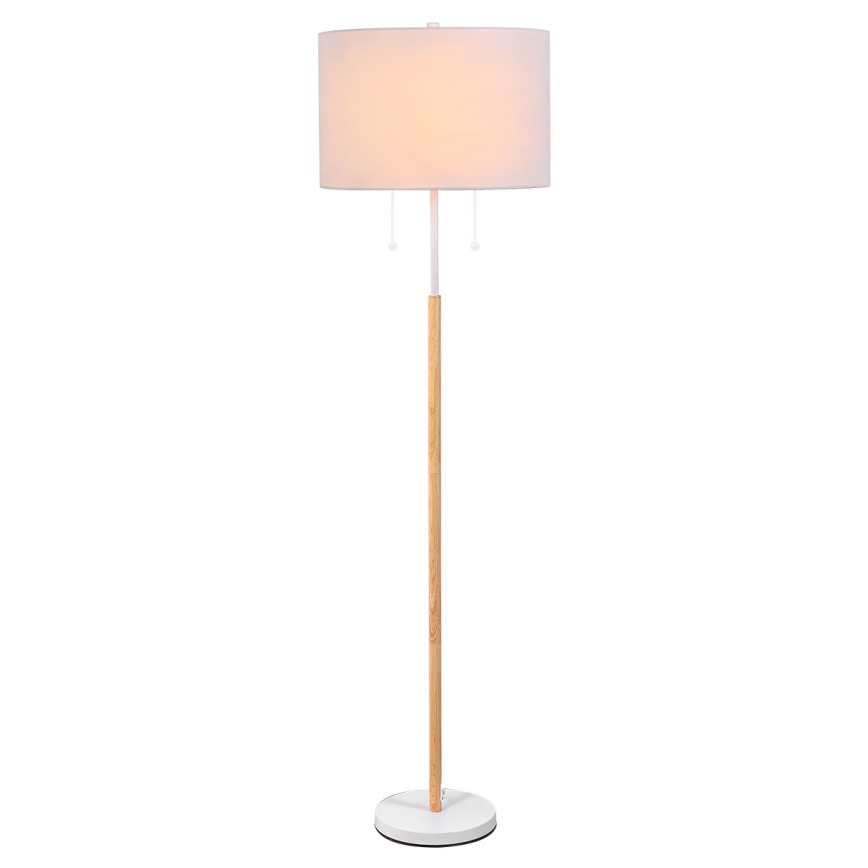 Lampada da terra FOGO 2xE27/15W/230V bianco/beige