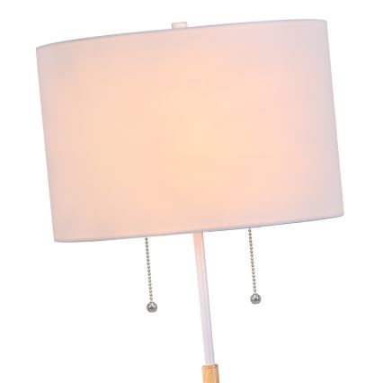 Lampada da terra FOGO 2xE27/15W/230V bianco/beige