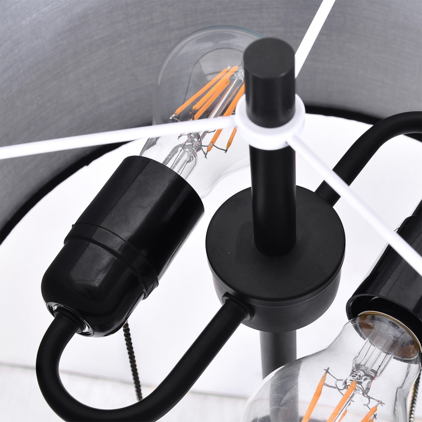 Lampada da terra FOGO 2xE27/15W/230V nera