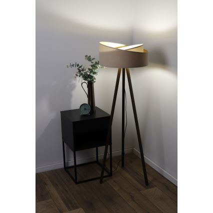 Lampada da terra GALAXY 1xE27/60W/230V beige/wenge