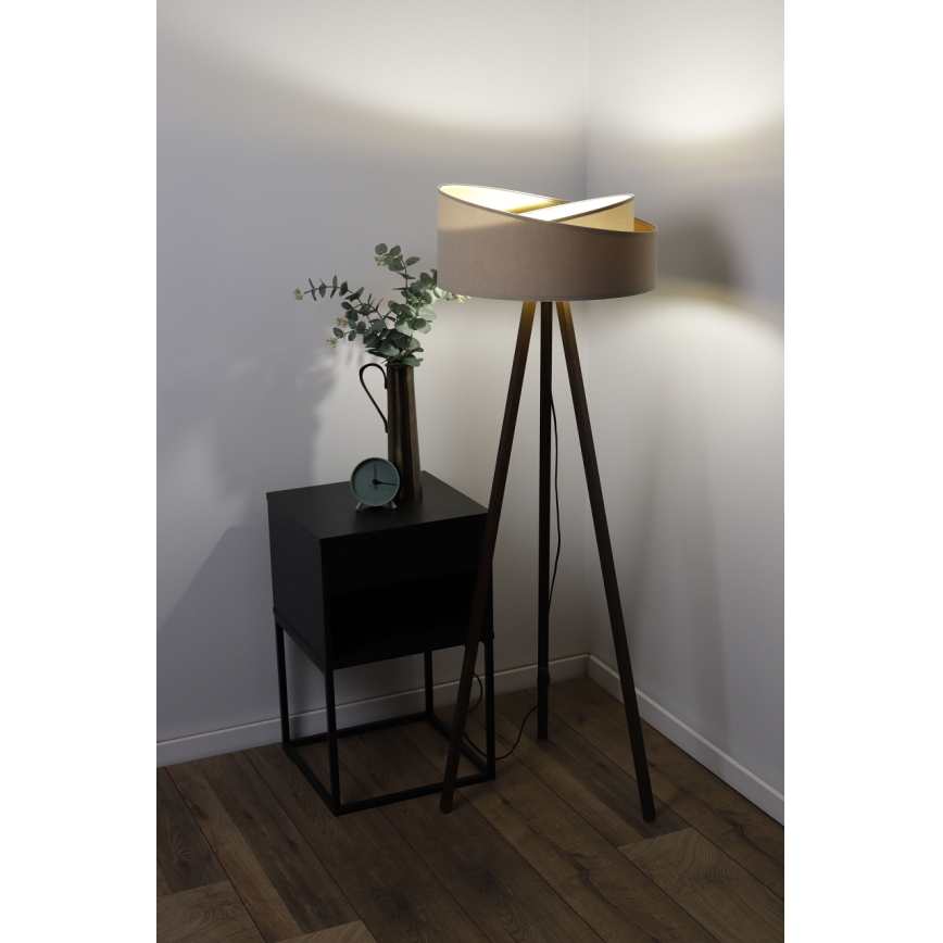 Lampada da terra GALAXY 1xE27/60W/230V beige/wenge