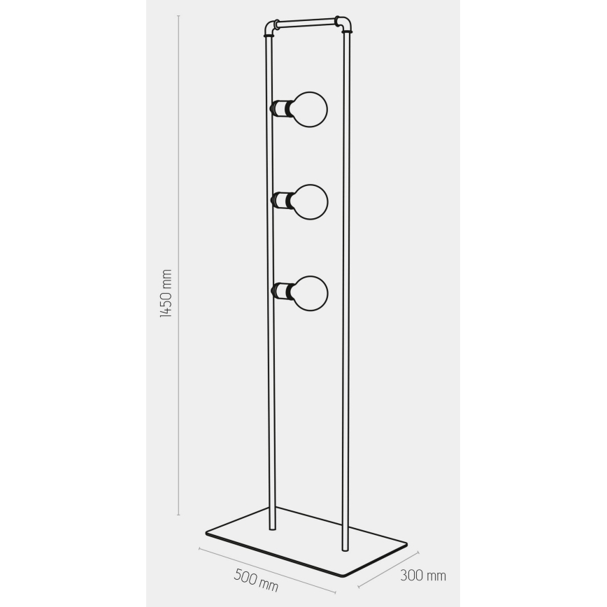 Lampada da terra HYDRIA 3xE27/60W/230V nero