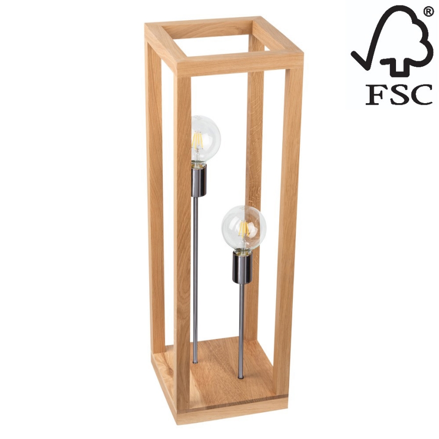 Lampada da terra KAGO 2xE27/60W/230V quercia opaco - certificato FSC