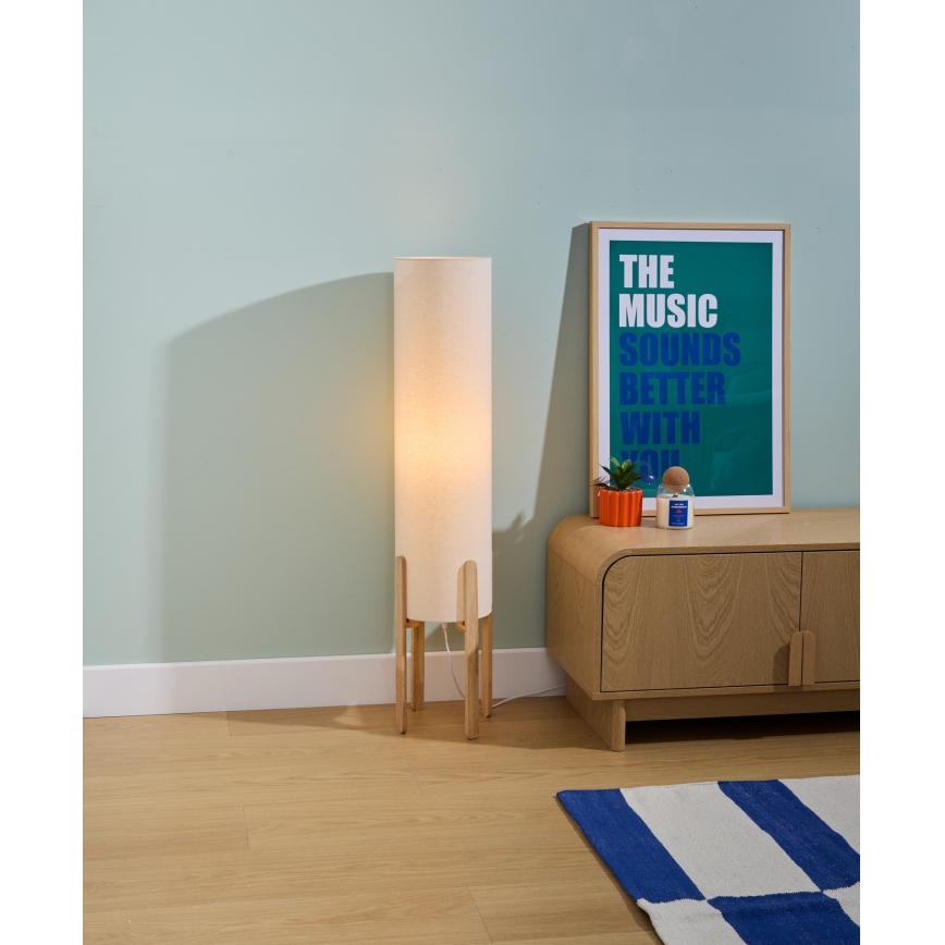 Lampada da terra KEYAH 1xE27/25W/230V in legno di gomma