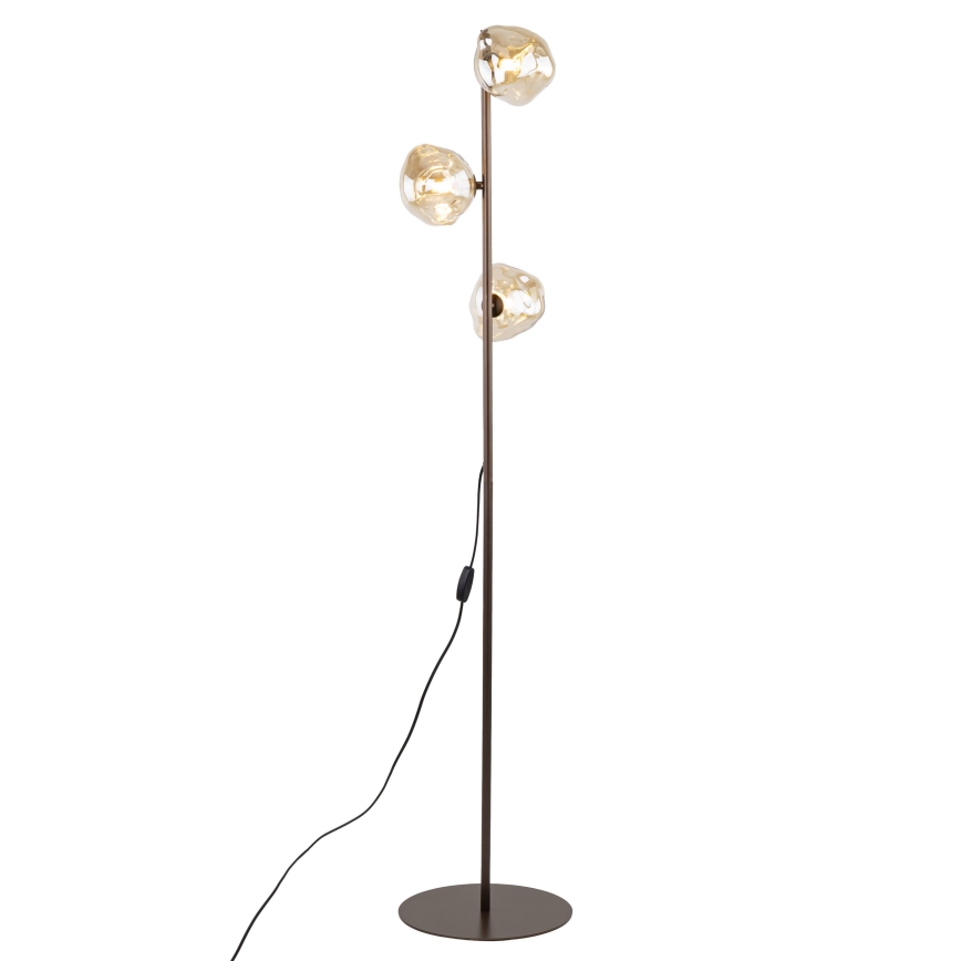 Lampada da terra LAVA 3xG9/8W/230V bronzo/beige fumé