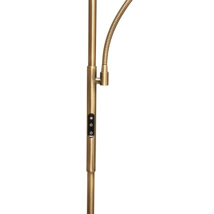 Lampada da terra LED dimmerabile NORA LED/25W/230V 2200/3000/4000K + LED/5W 3000K dorata + telecomando