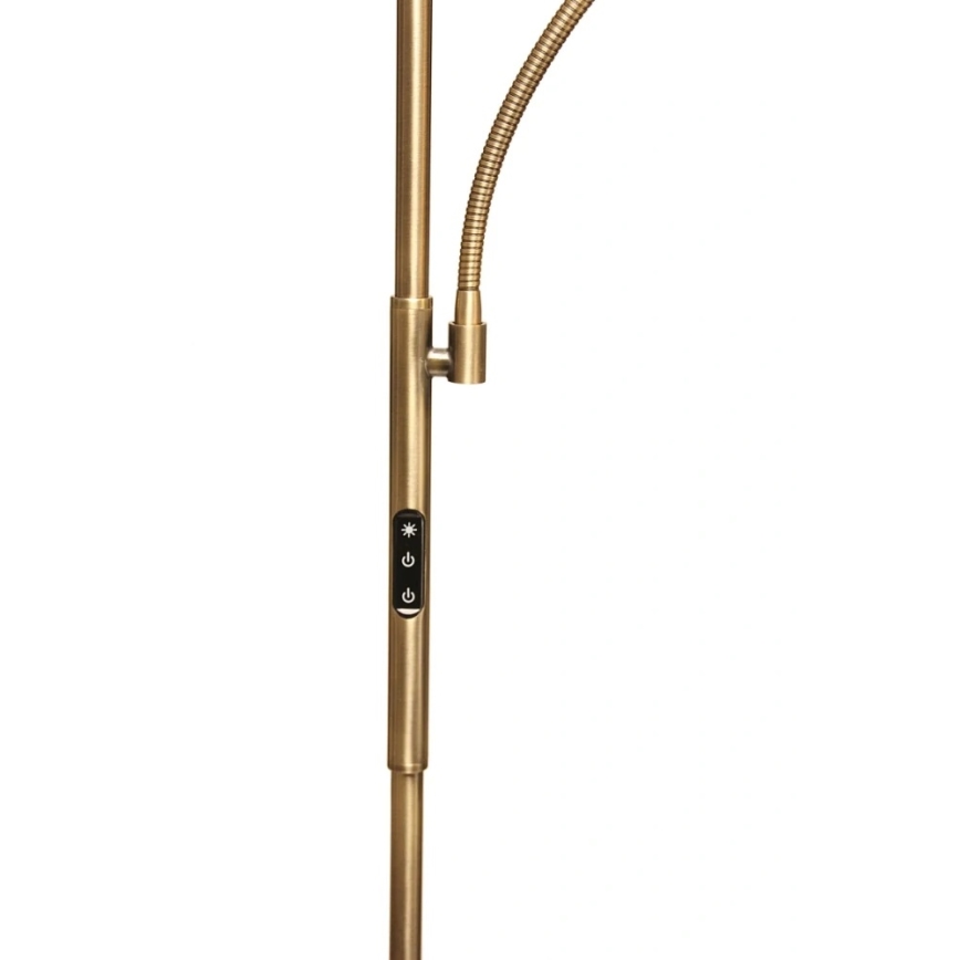 Lampada da terra LED dimmerabile NORA LED/25W/230V 2200/3000/4000K + LED/5W 3000K dorata + telecomando