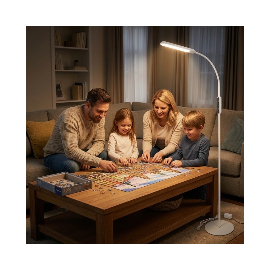 Lampada da terra LED dimmerabile TEILO LED/10W/230V 3000/4000/6500K bianca + telecomando