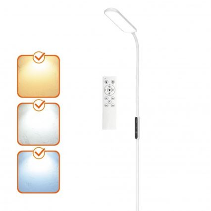 Lampada da terra LED dimmerabile TEILO LED/10W/230V 3000/4000/6500K bianca + telecomando