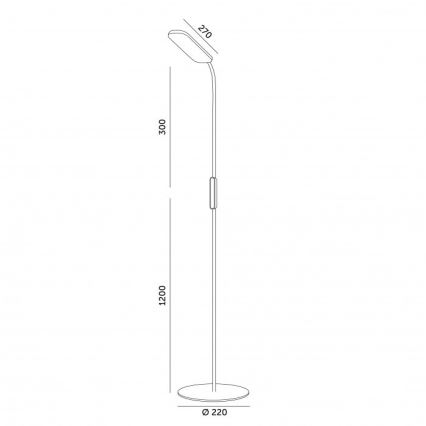 Lampada da terra LED dimmerabile TEILO LED/10W/230V 3000/4000/6500K bianca + telecomando