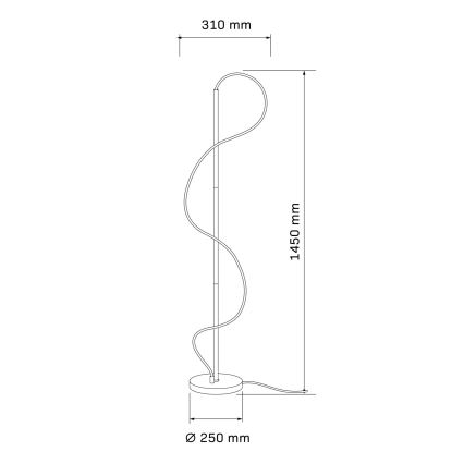 Lampada da terra LED EMMA 24W/230V, dorata