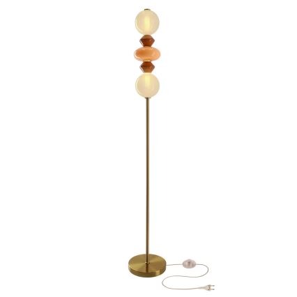 Lampada da terra LED FLORES LED/15W/230V oro/arancione/marrone