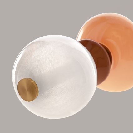 Lampada da terra LED FLORES LED/15W/230V oro/arancione/marrone