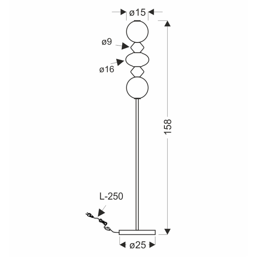 Lampada da terra LED FLORES LED/15W/230V oro/arancione/marrone