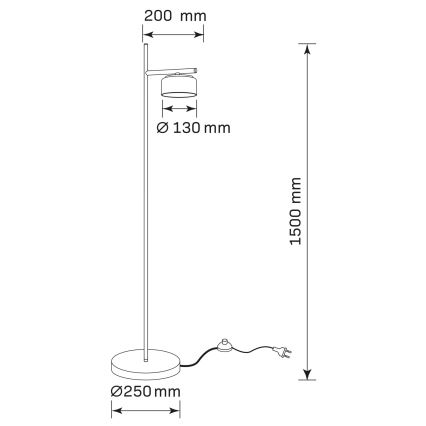 Lampada da terra LED OFELIA 1xGX53/6W/230V nero/fumé