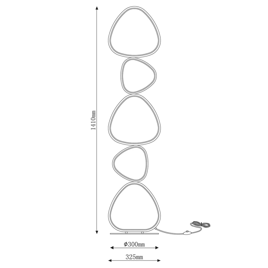 Lampada da terra LED PETRA LED/48W/230V nera