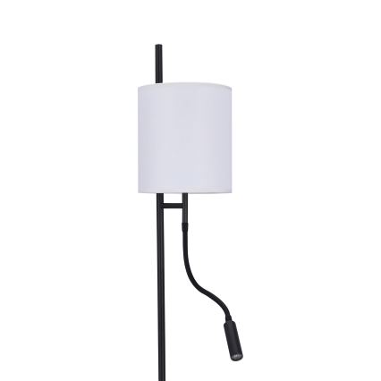 Lampada da terra LED TOKYO 1xE27/40W/230V + LED/3W nero/bianco