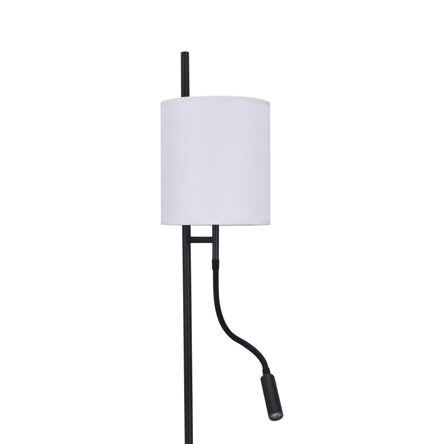 Lampada da terra LED TOKYO 1xE27/40W/230V + LED/3W nero/bianco