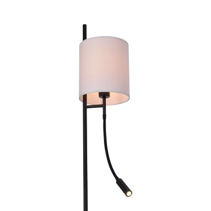 Lampada da terra LED TOKYO 1xE27/40W/230V + LED/3W nero/bianco