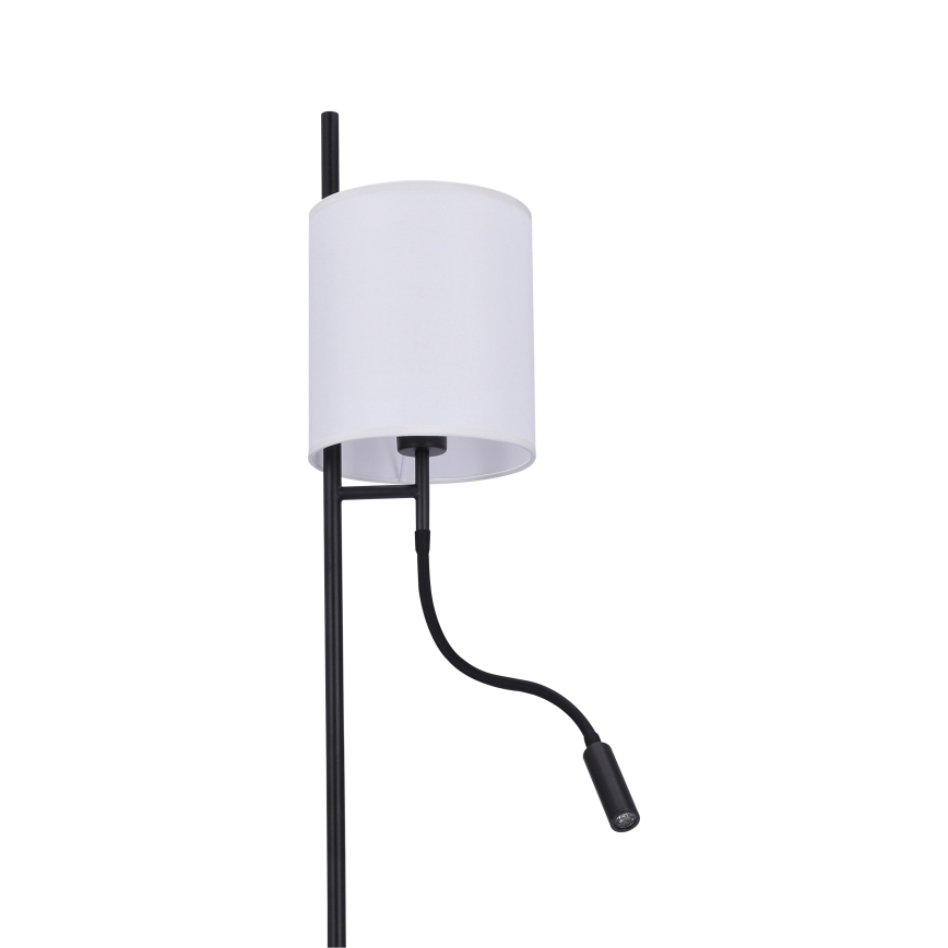 Lampada da terra LED TOKYO 1xE27/40W/230V + LED/3W nero/bianco