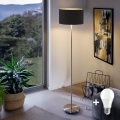 Lampada da terra LED TUNJA 1xE27/20W/230V Ø 38 cm cromo opaco/nero