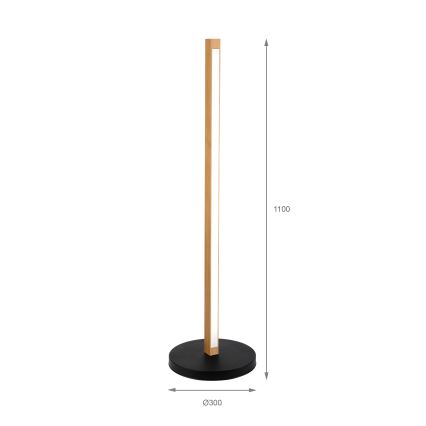 Lampada da terra LED VERDE LED/18W/230V 3000K rovere/nero