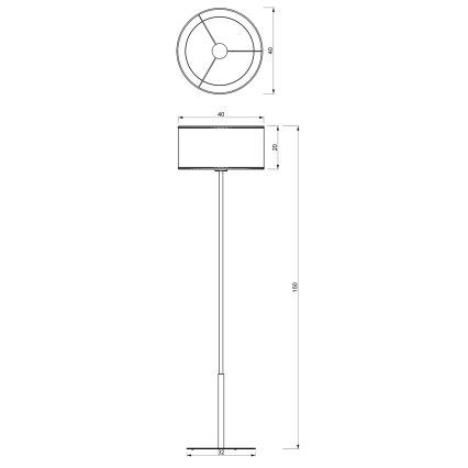 Lampada da terra LOFT SHADE 1xE27/60W/230V bianco/oro