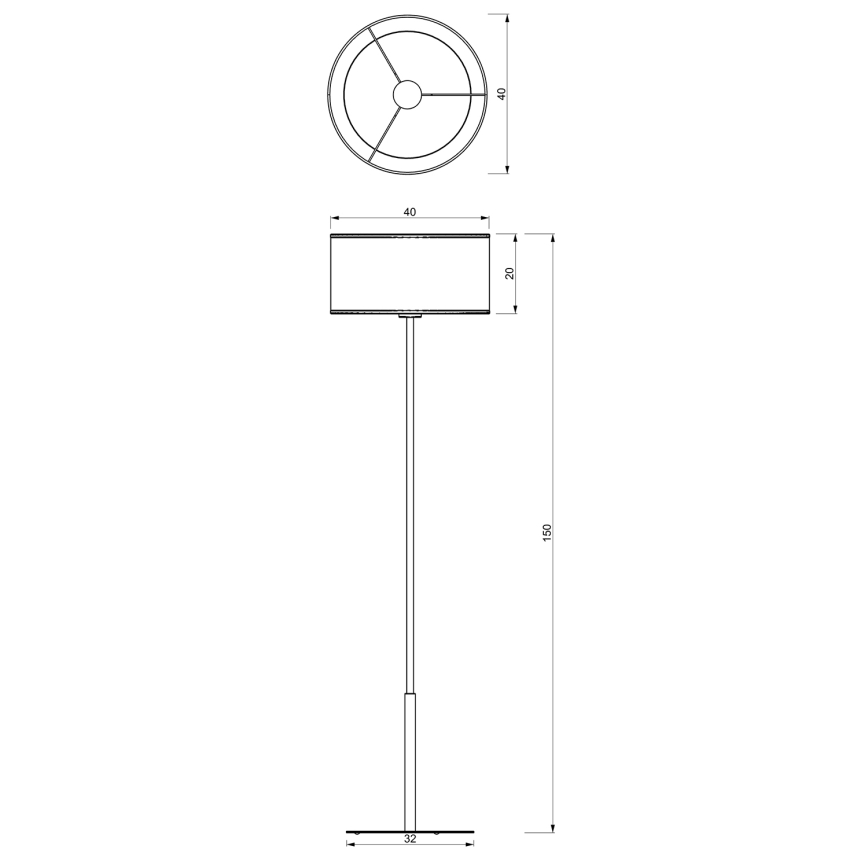 Lampada da terra LOFT SHADE 1xE27/60W/230V bianco/oro