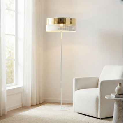 Lampada da terra LUX 1xE27/15W/230V bianco/oro