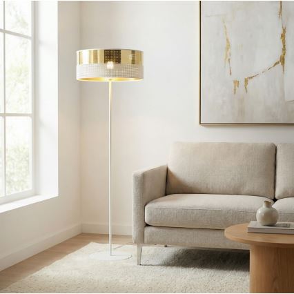 Lampada da terra LUX 1xE27/15W/230V bianco/oro