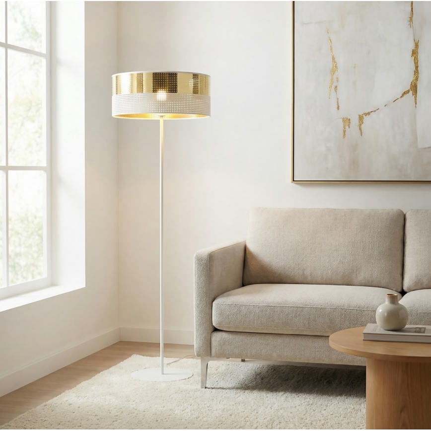 Lampada da terra LUX 1xE27/15W/230V bianco/oro