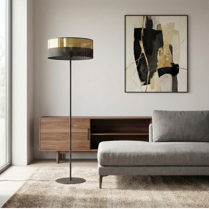 Lampada da terra LUX 1xE27/15W/230V nero/oro