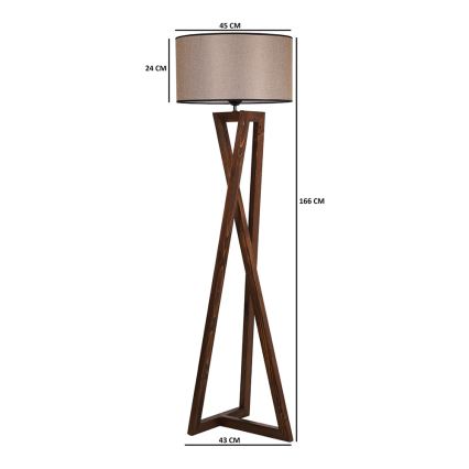 Lampada da terra MACKA 1xE27/60W/230V beige/marrone