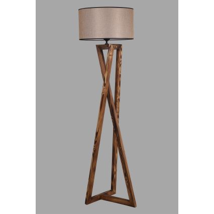 Lampada da terra MACKA 1xE27/60W/230V beige/marrone